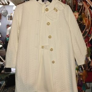 NWT Blueberi 2 Piece Cream Dress And Jacket Set  Size 7 Girls